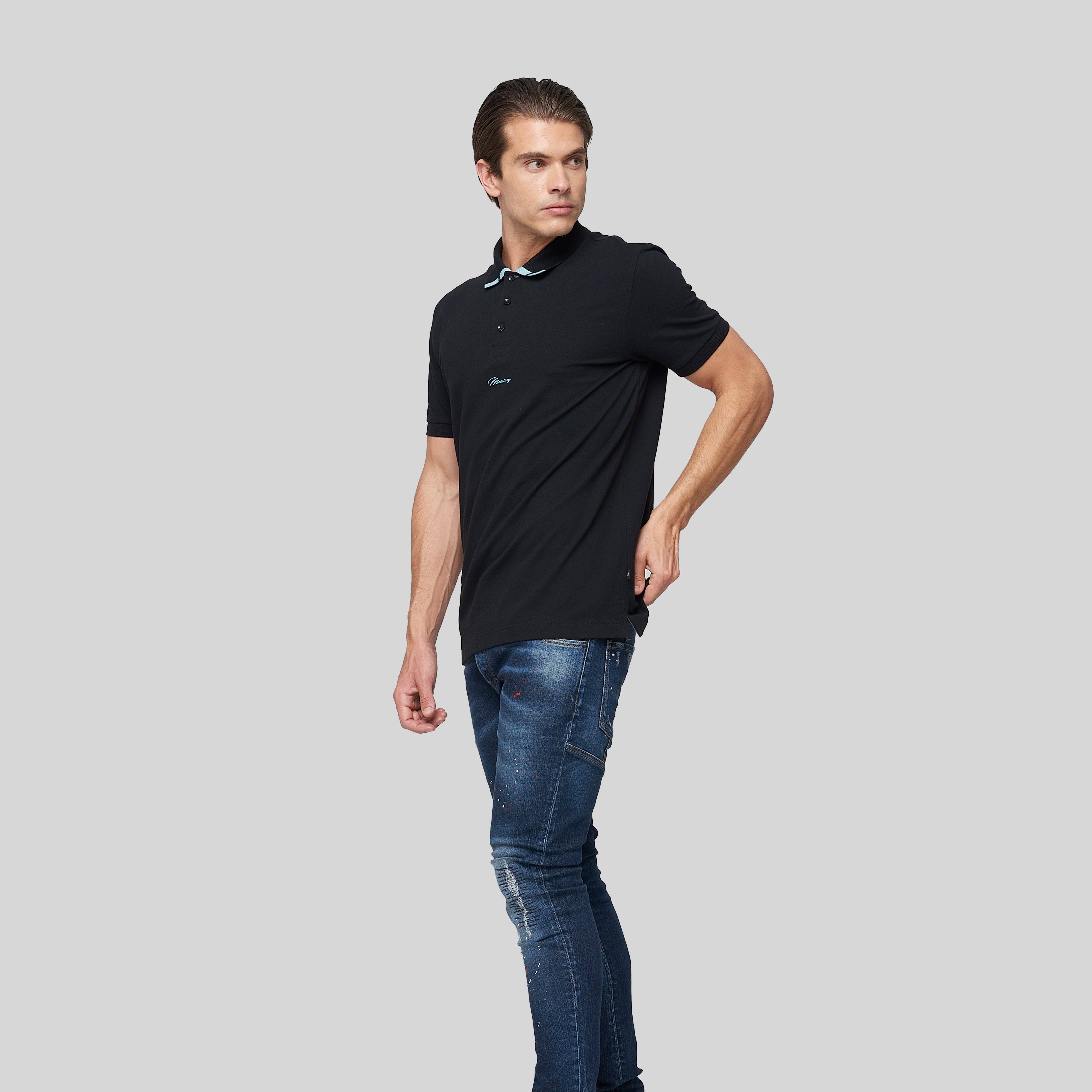MEGES BLACK POLO | Monastery Couture