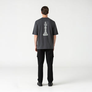 CARLIER T-SHIRT OVERSIZED MEN BLACK OYSTER