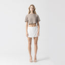 AMAL CROP TOP WOMEN TAUPE GRAY