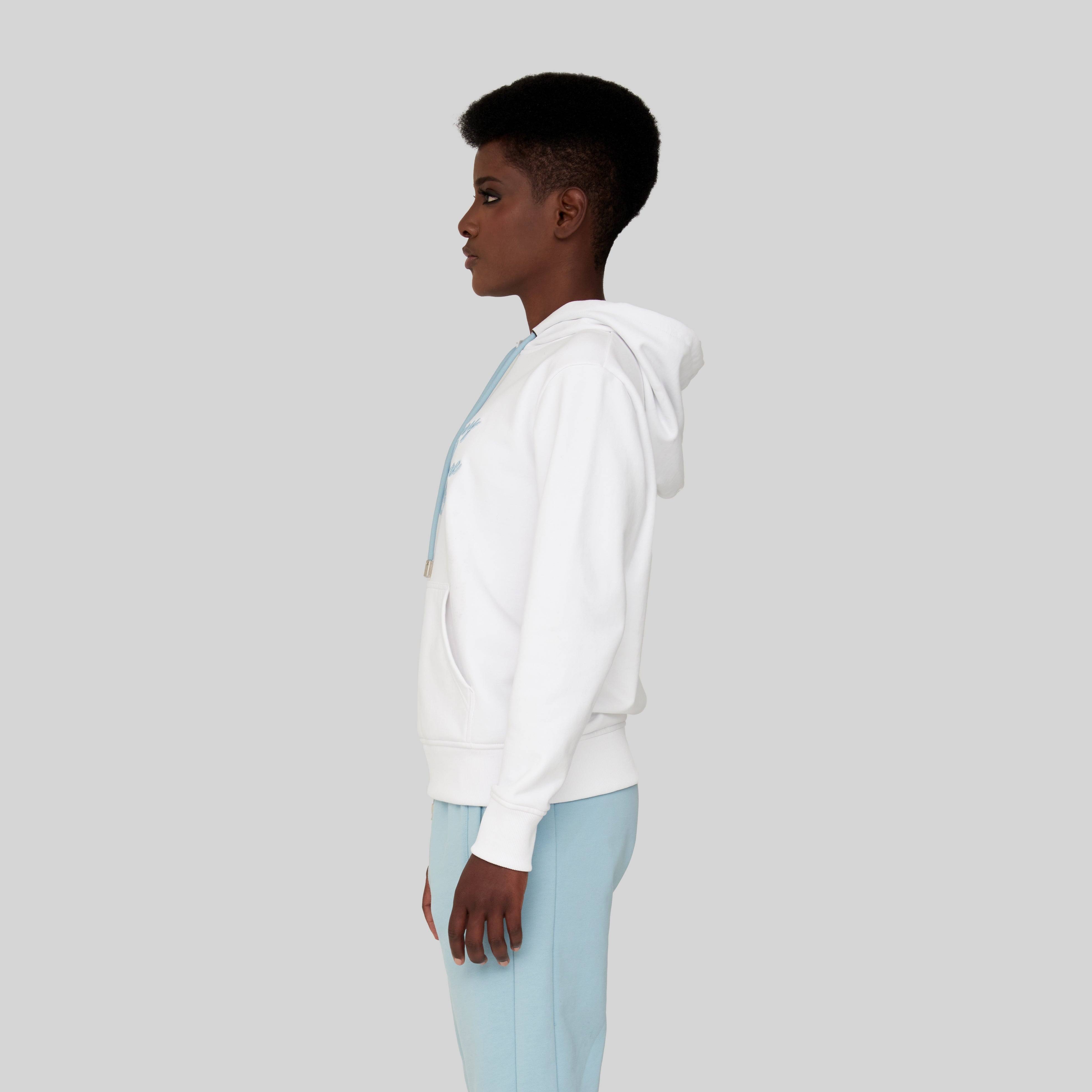 ANFISA WHITE HOODIE | Monastery Couture