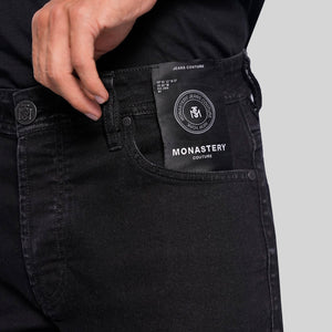 BIBLOS BLACK DENIM SHORT | Monastery Couture